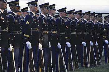 line of military officers